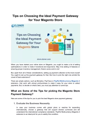 tips on choosing the ideal payment gateway