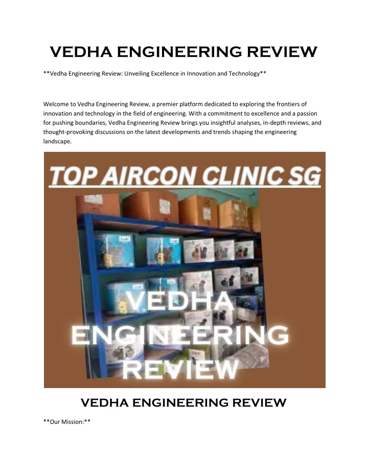 vedha engineering review