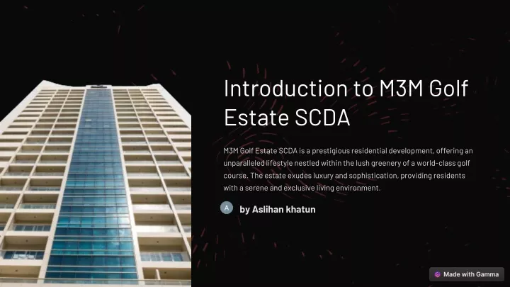 introduction to m3m golf estate scda