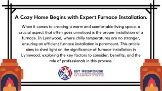 A Cozy Home Begins with Expert Furnace Installation.