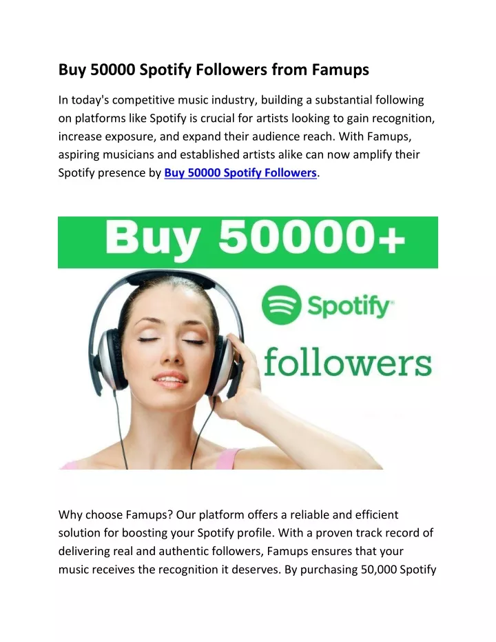 buy 50000 spotify followers from famups