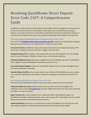 resolving quickbooks direct deposit error code