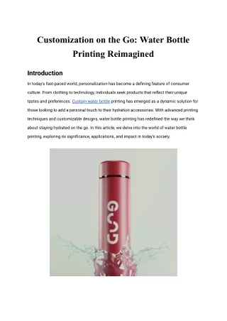 customization on the go water bottle printing