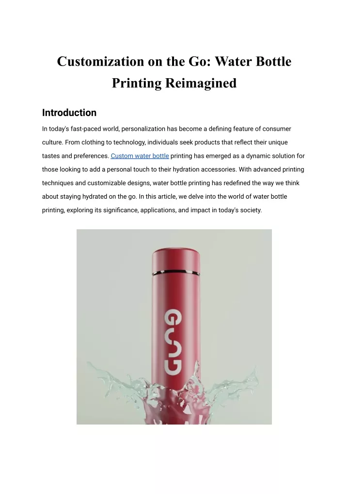 customization on the go water bottle printing