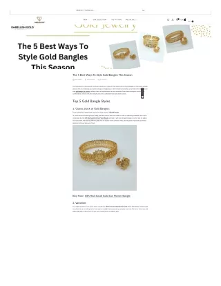 Embellish Gold Sparkle with Our Gold Bangles for Women Online