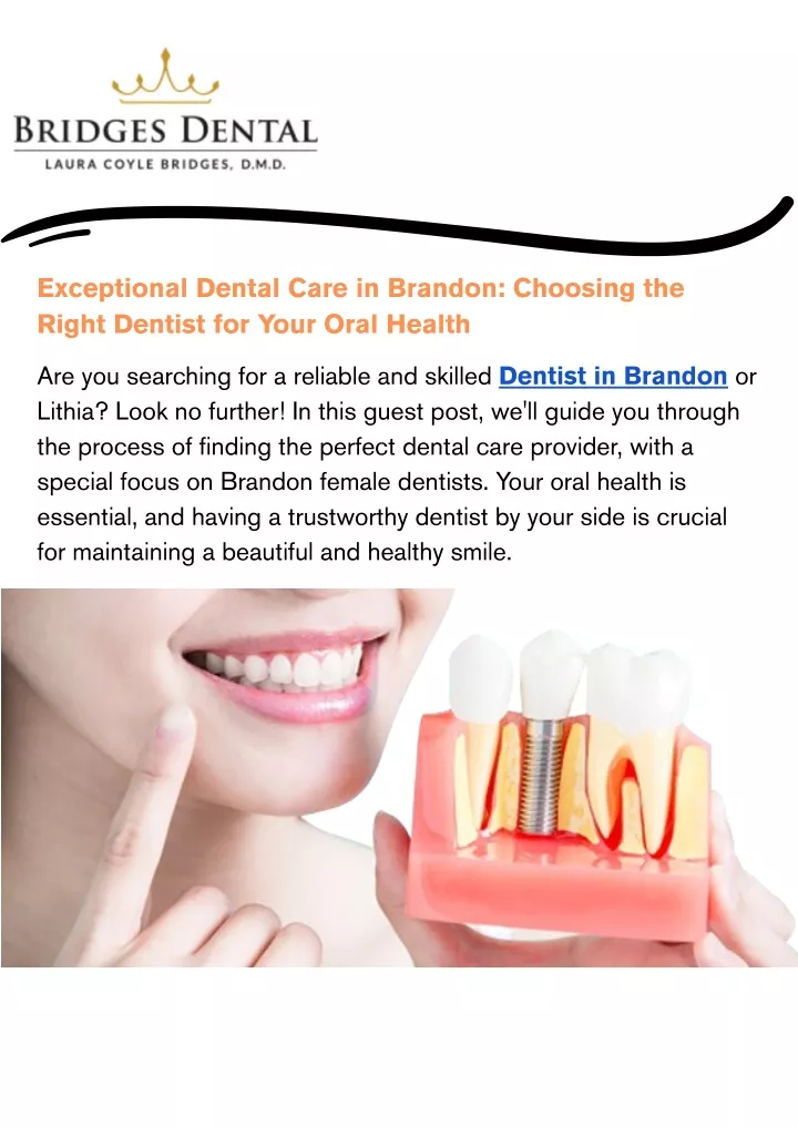exceptional dental care in brandon choosing