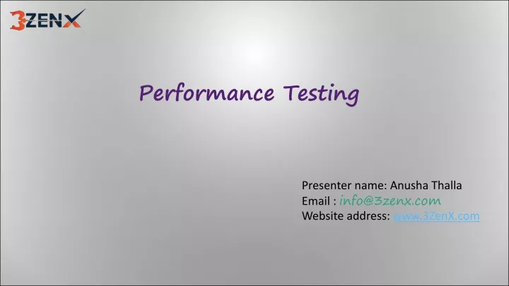 performance testing