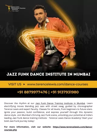 Jazz Funk dance training institute in Mumbai