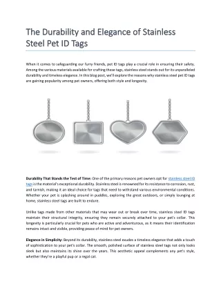 The Durability and Elegance of Stainless Steel Pet ID Tags