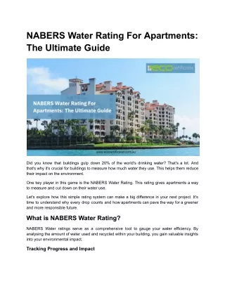 NABERS water rating For Apartments_ The Ultimate Guide