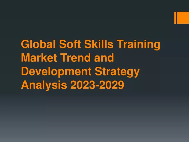 global soft skills training market trend