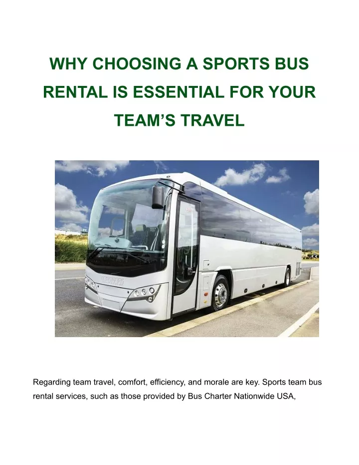 why choosing a sports bus