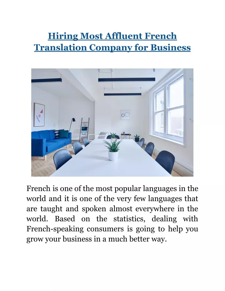 hiring most affluent french translation company