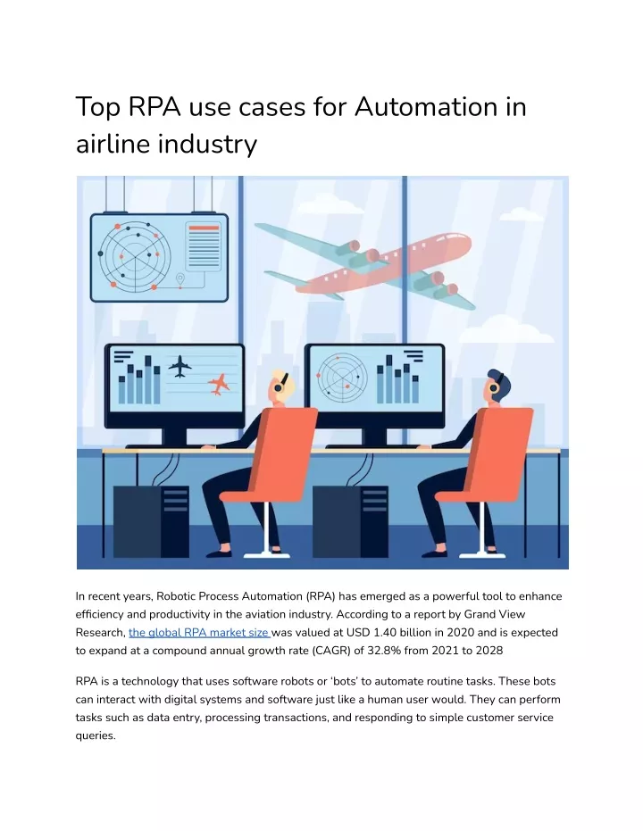 top rpa use cases for automation in airline