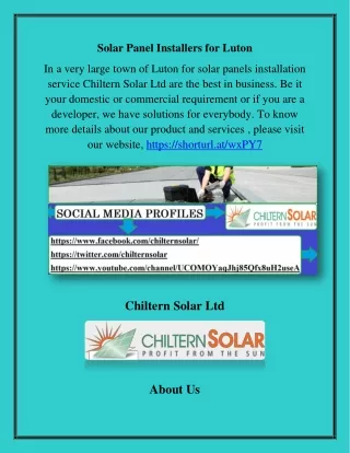 Installation Service for Solar Panels in Luton , chilternsolar.co.uk
