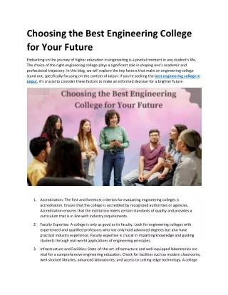 choosing the best engineering college for your