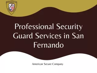 Professional Security Guard Services in San Fernando