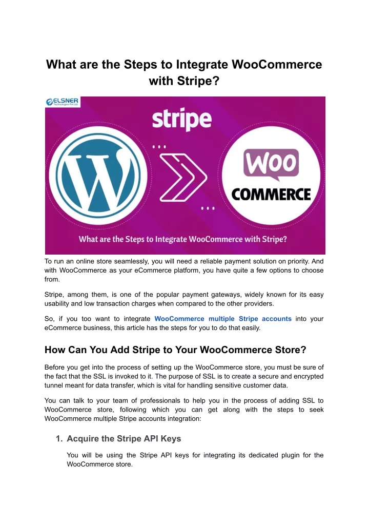 what are the steps to integrate woocommerce with