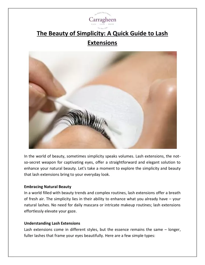 the beauty of simplicity a quick guide to lash