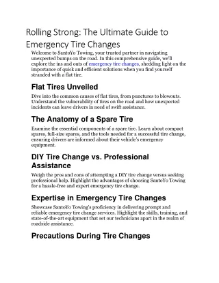 The Ultimate Guide to Emergency Tire Changes