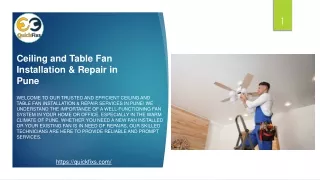 Ceiling and Table Fan Installation & Repair in Pune