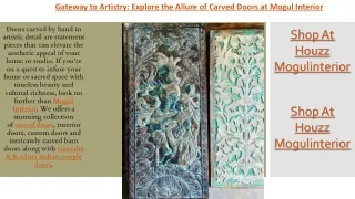 Gateway to Artistry: Explore the Allure of Carved Doors at Mogul Interior