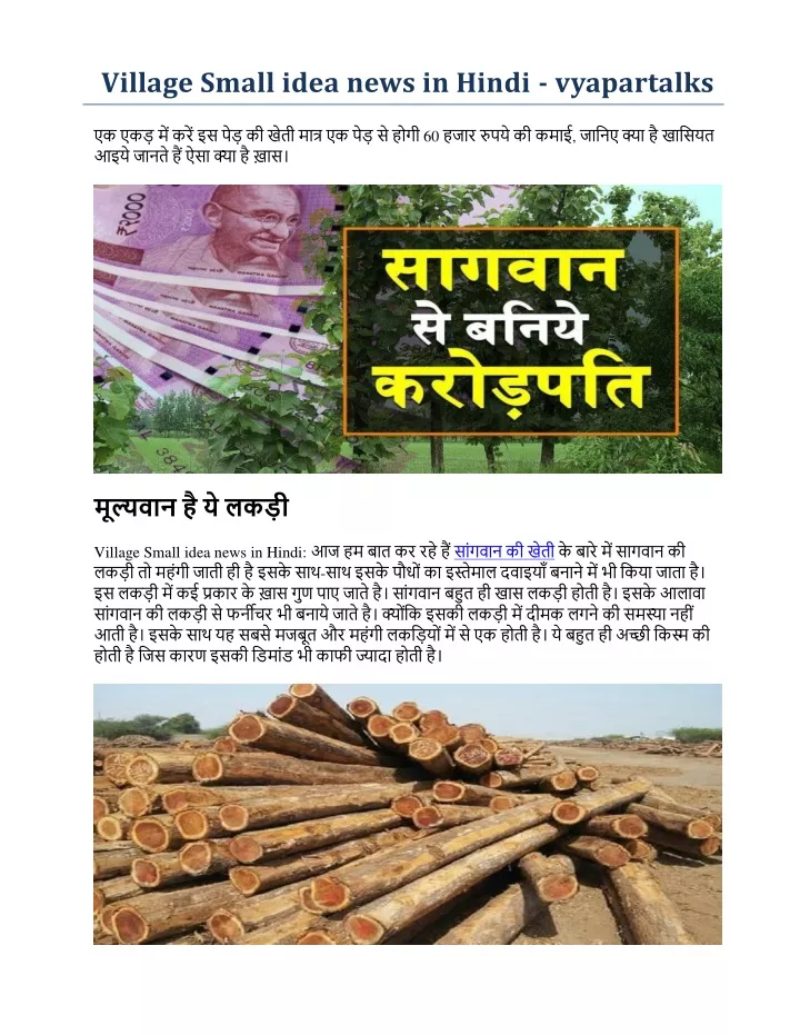 village small idea news in hindi vyapartalks