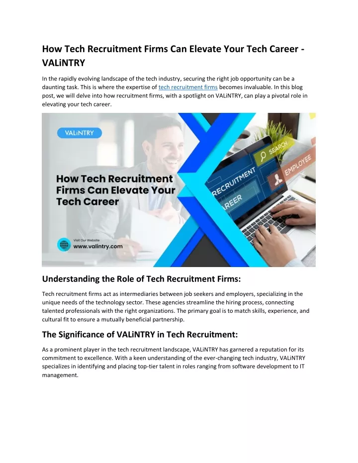 how tech recruitment firms can elevate your tech