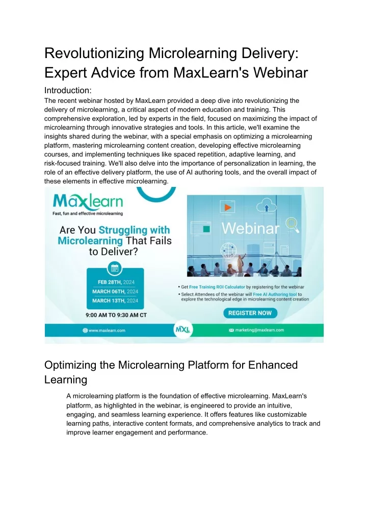 revolutionizing microlearning delivery expert