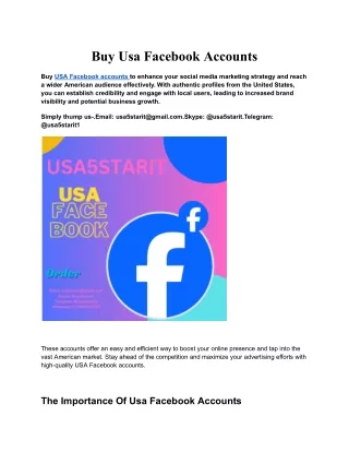 Buy Usa Facebook Accounts