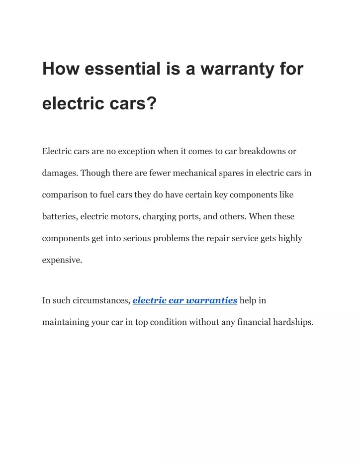 how essential is a warranty for