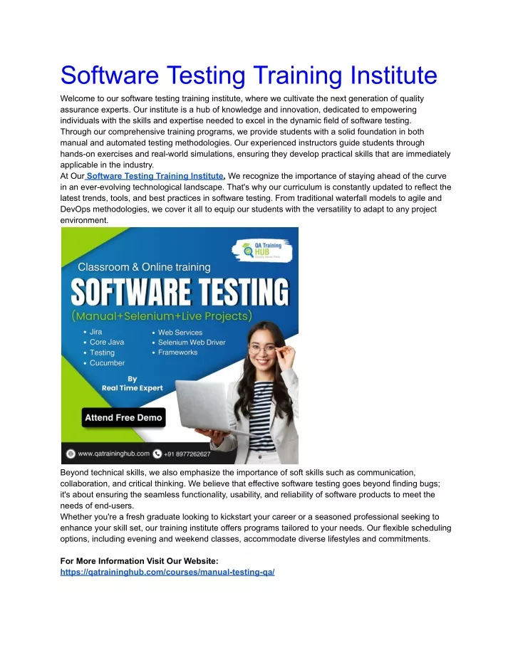 software testing training institute