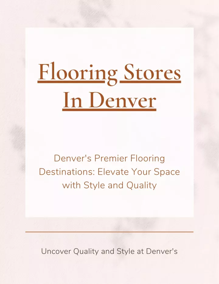 flooring stores in denver