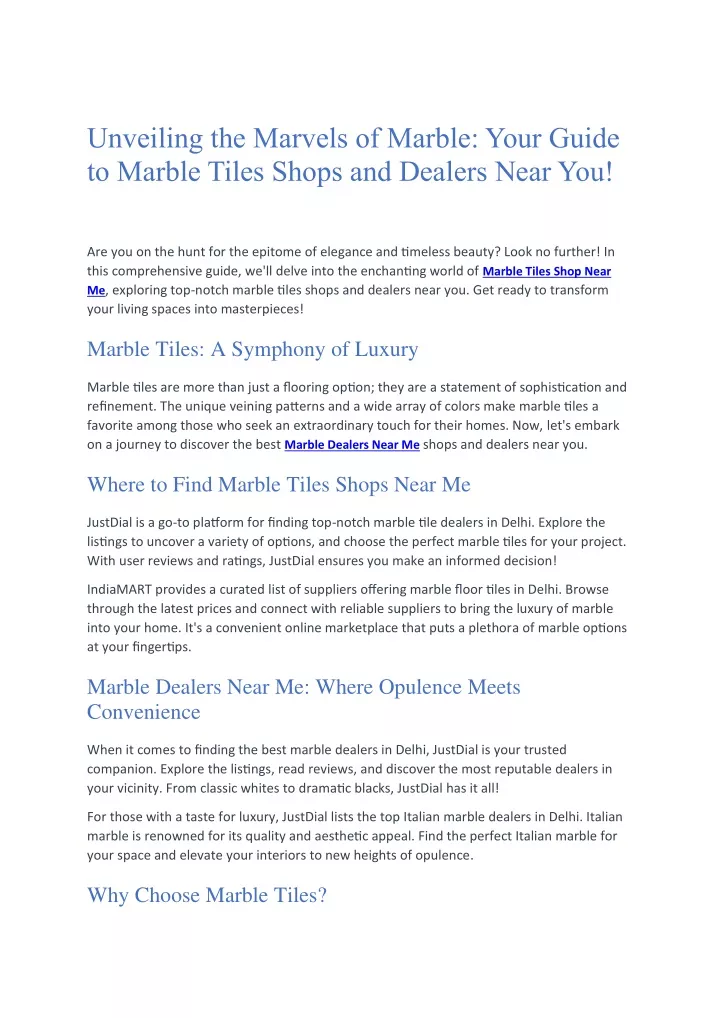 unveiling the marvels of marble your guide