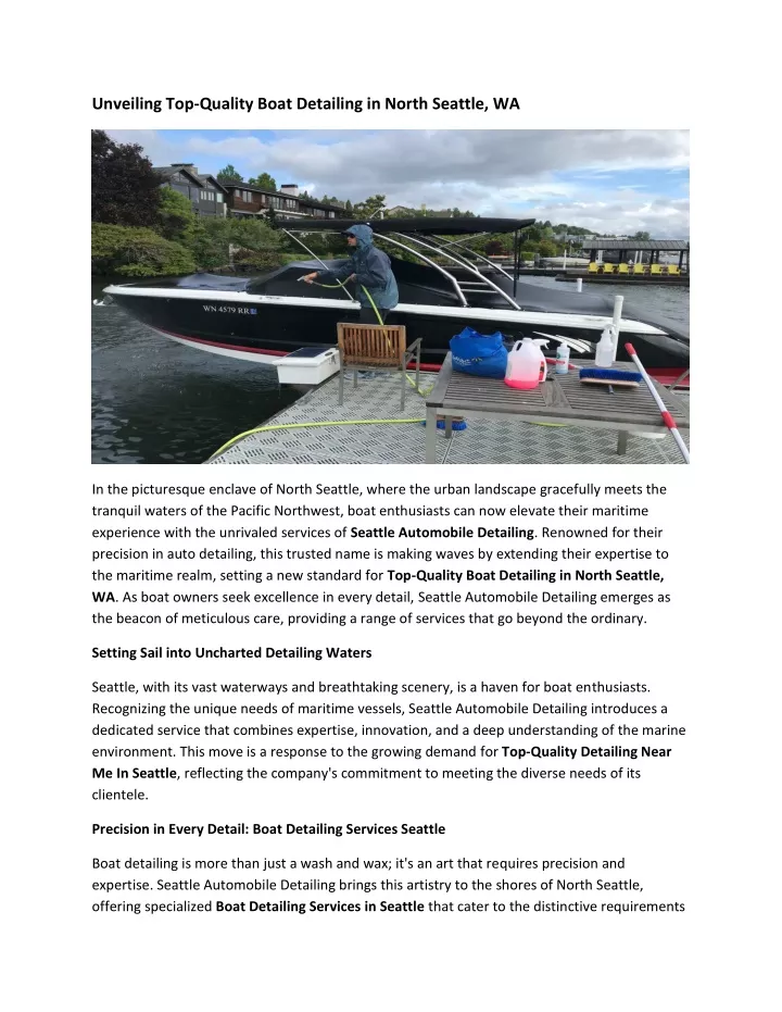 unveiling top quality boat detailing in north