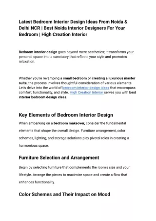 Latest Bedroom Interior Design Ideas From Noida & Delhi NCR