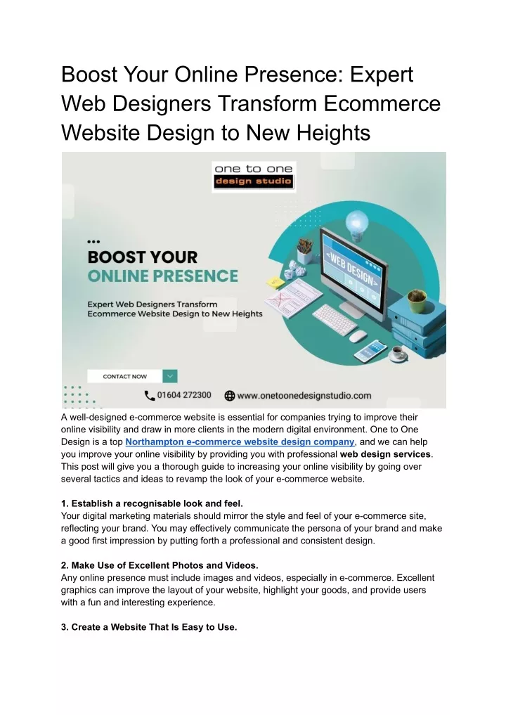 boost your online presence expert web designers