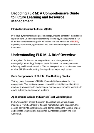 Decoding FLR M_ A Comprehensive Guide to Future Learning and Resource Management