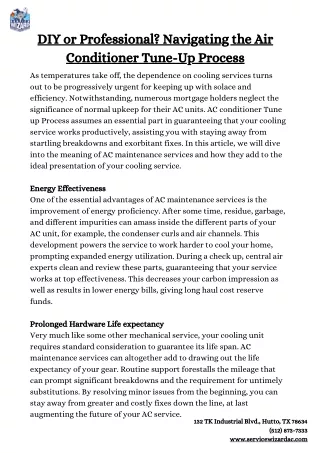 DIY or Professional Navigating the Air Conditioner Tune-Up Process