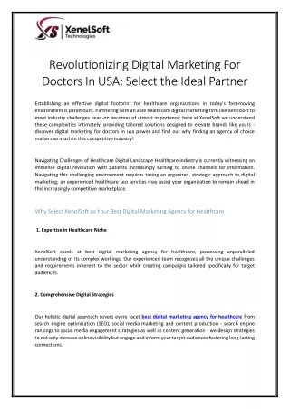 Revolutionizing Digital Marketing For Doctors In USA
