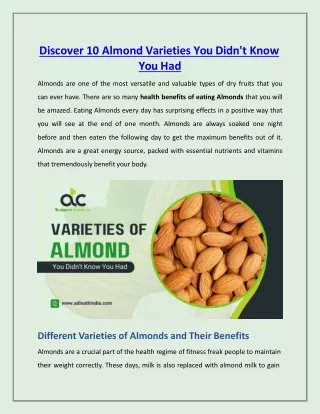 Discover 10 Almond Varieties You Didn't Know You Had