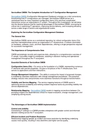 servicenow cmdb the complete introduction