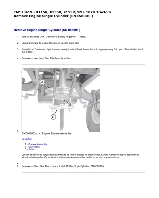 John Deere X155R Riding Lawn Tractor Service Repair Technical Manual (TM113419)