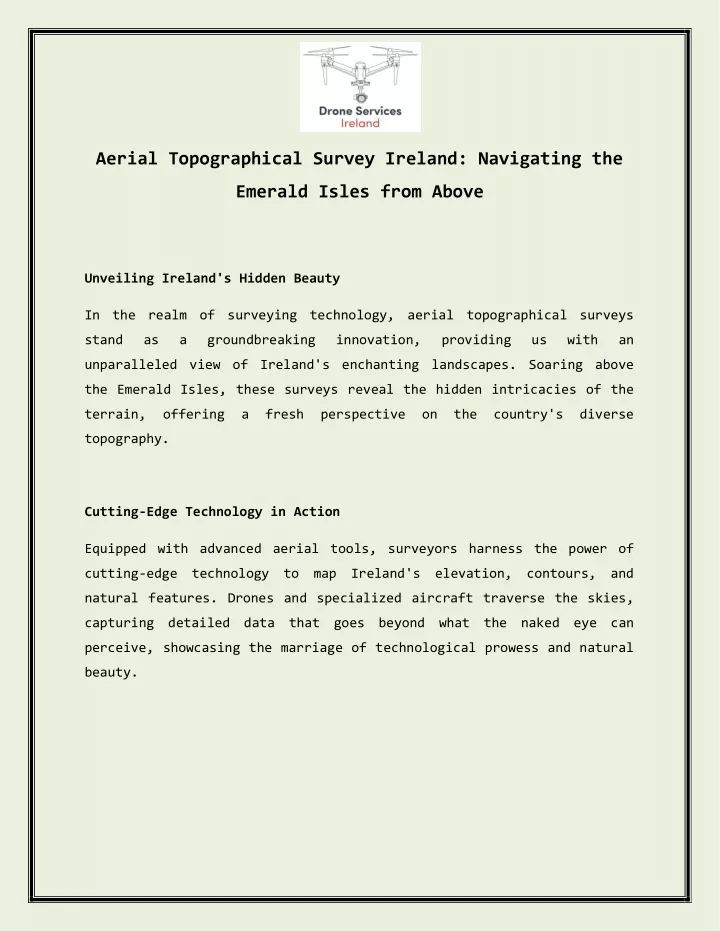 aerial topographical survey ireland navigating the