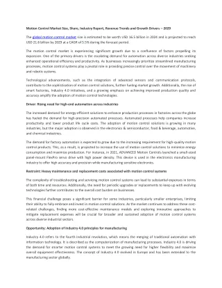 motion control market size share industry report