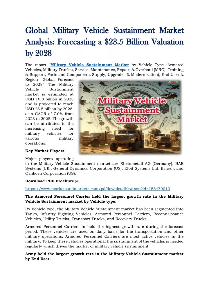global military vehicle sustainment market global