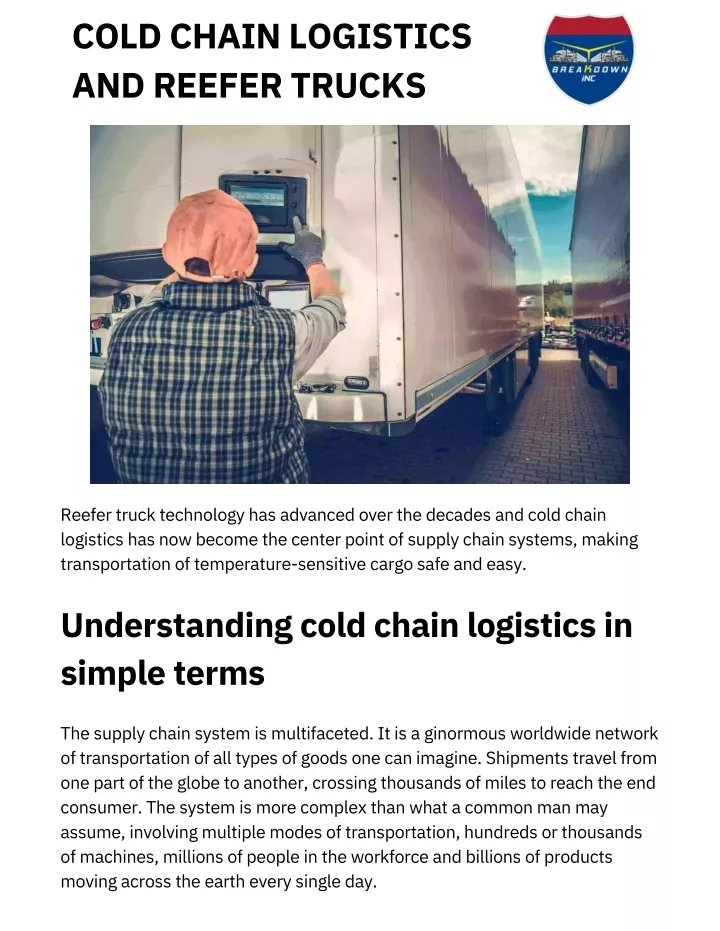 cold chain logistics and reefer trucks