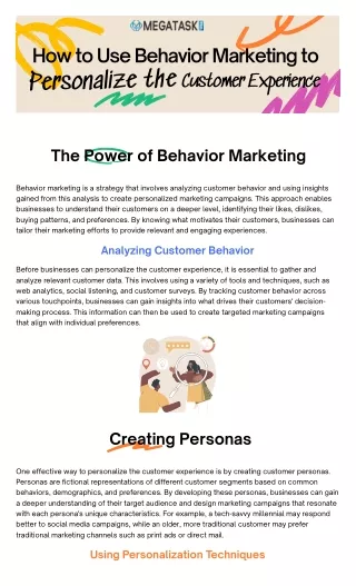 How to Use Behavior Marketing to Personalize the Customer Experience