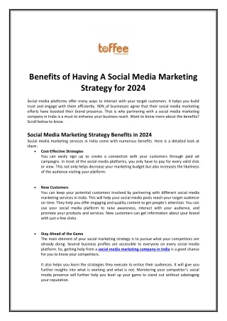 Benefits of Having A Social Media Marketing Strategy for 2024
