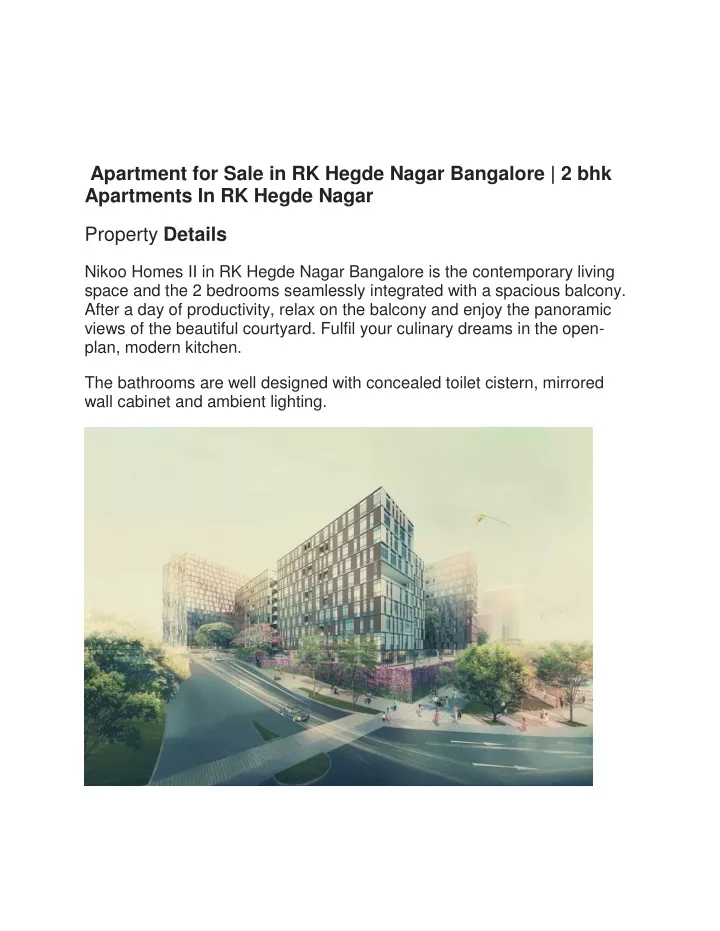 apartment for sale in rk hegde nagar bangalore